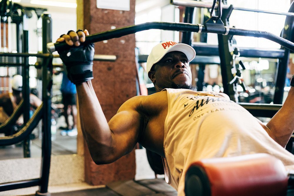 Guest working out in the fitness center at Hotel Fariones, luxury hotel in Lanzarote Puerto del Carm