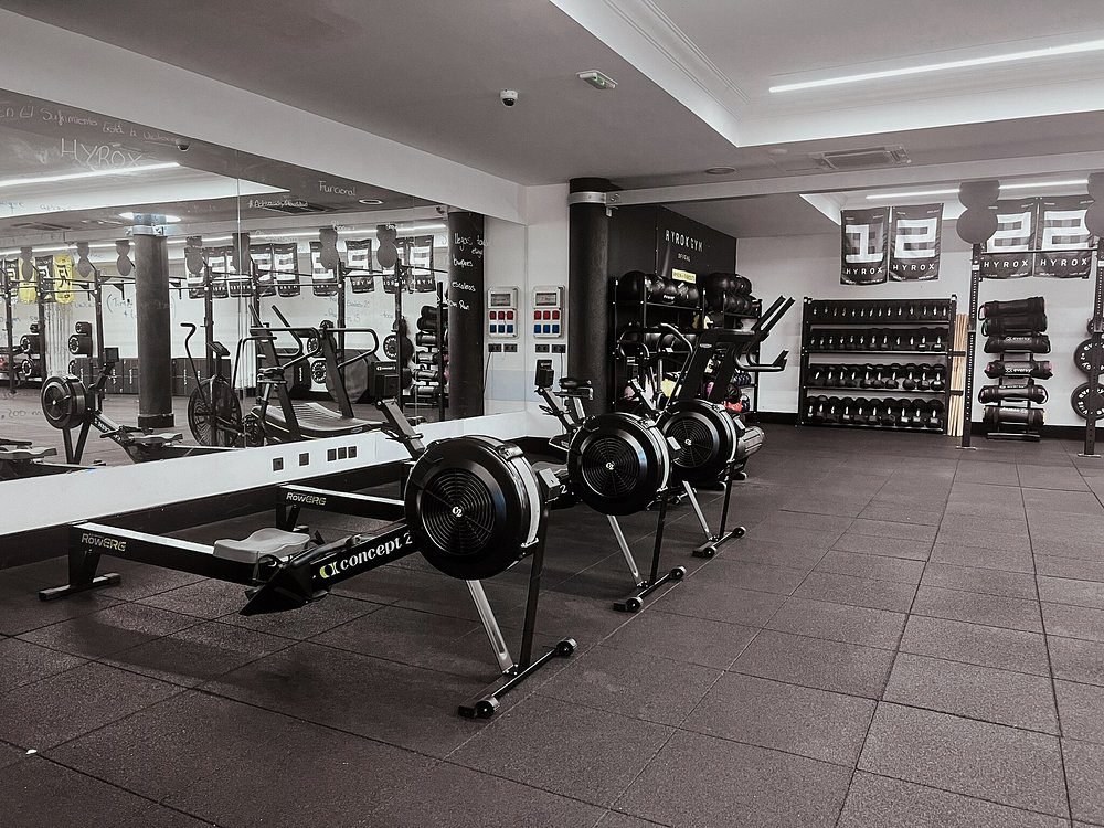 Modern fitness center with rowing machines and weights at luxury Hotel Fariones Lanzarote