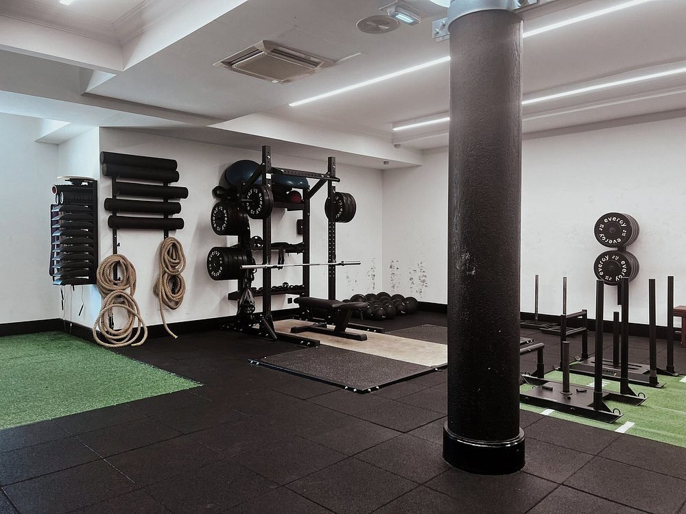 Modern fully equipped gym at luxury Hotel Fariones Lanzarote with weights and training equipment